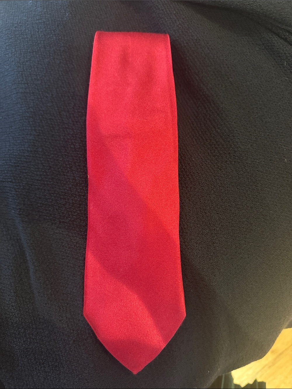 Armani Collezioni Solid Red Silk Tie